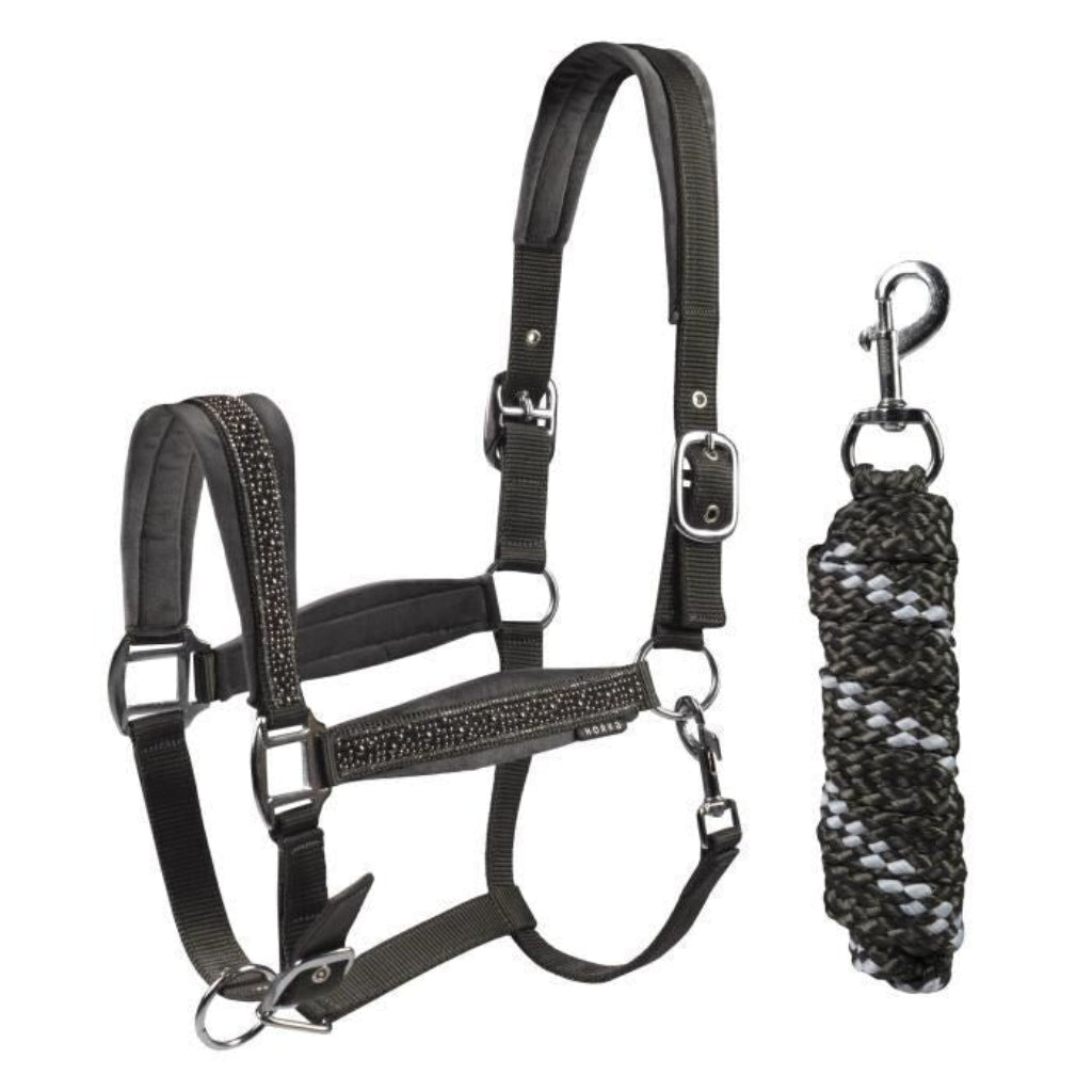 Horka - Halster Set EP Crystal & Pearls - Granite - Pony
