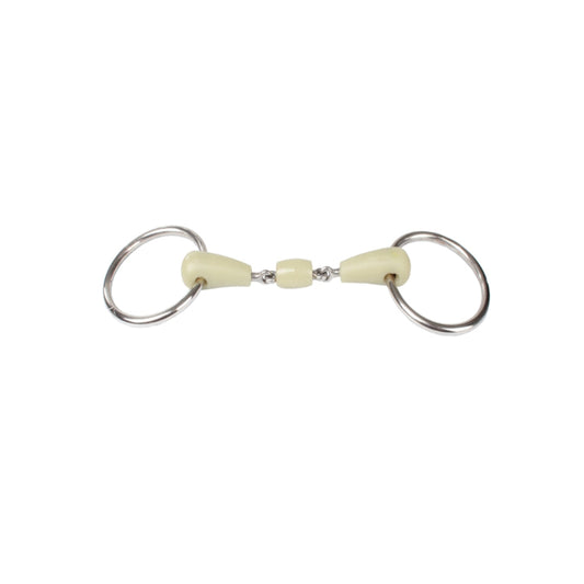 Horka Dubbelgebroken Snaffle Bit met Losse Ringen Appel 13.5 cm