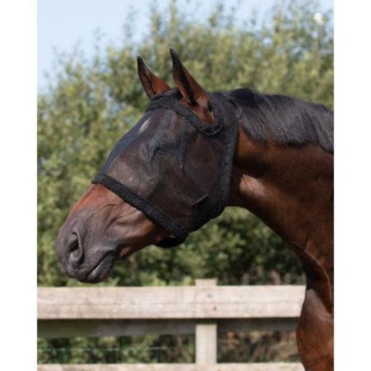 Vliegenkap zonder oren QHP zwart Pony