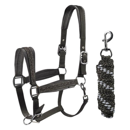 Horka - Halster Set EP Crystal & Pearls - Granite - Pony