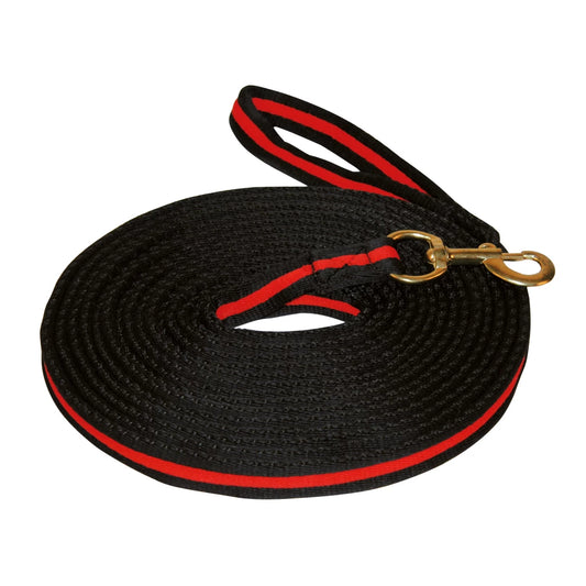 Longeerlijn zwart soft 8 meter