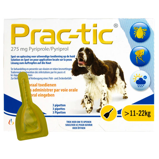 Prac-Tic Teken en vlooien druppels 11 tot 22 kg